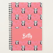 Panda beren houden van roze motief planner (Voorkant)