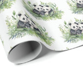 Panda Beren in bamboe bladeren Cadeaupapier (Rol Hoek)