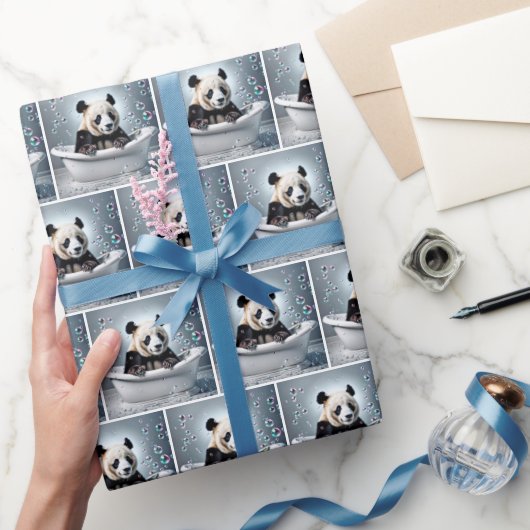 Panda Beren in bubbelbad Cadeaupapier (Geschenken)