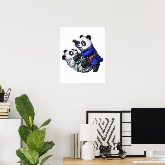 Panda Beren Jiu-Jitsu Poster (Thuiskantoor)