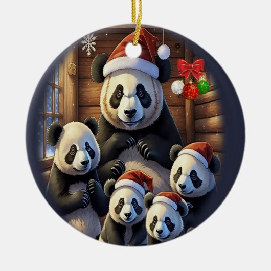 Panda Beren Keramisch Ornament (Voorkant)