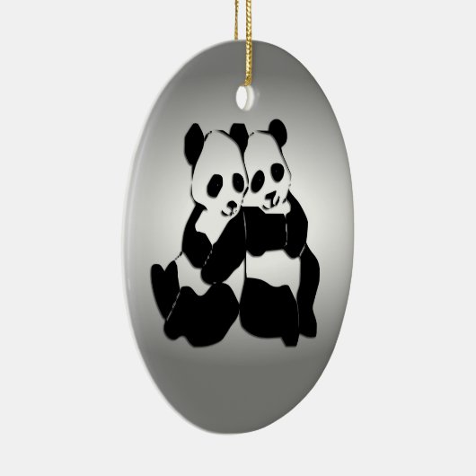 Panda Beren Keramisch Ornament (Rechts)
