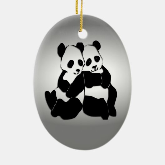 Panda Beren Keramisch Ornament (Achterkant)