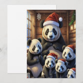 Panda Beren Kerst Kaart (Voorkant / Achterkant)