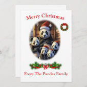 Panda Beren Kerst Kaarten (Voorkant / Achterkant)