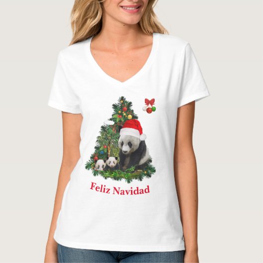 Panda beren Kerst T-Shirt (Voorkant)