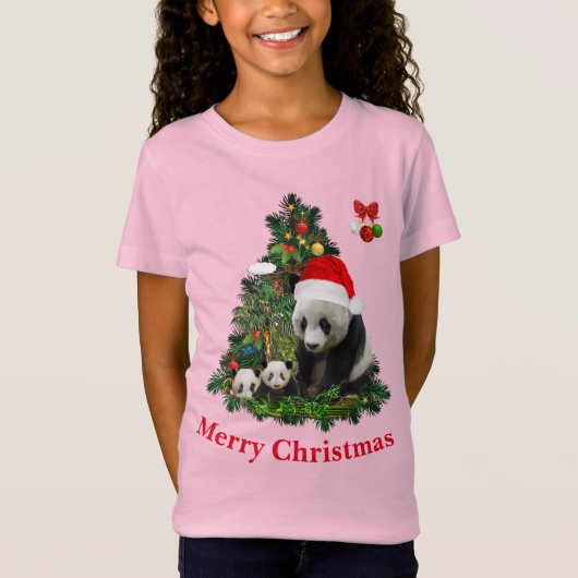 Panda beren Kerst T-Shirt (Voorkant)