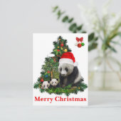 Panda beren Kerstmis Feestdagenkaart (Staand voorkant)