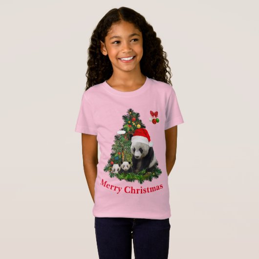 Panda beren Kerstmis T-Shirt (Voorkant volledig)