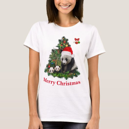 Panda beren Kerstmis T-Shirt (Voorkant)