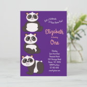 Panda Beren klagen Kinder 1e verjaardag Kaart (Staand voorkant)