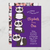 Panda Beren klagen Kinder 1e verjaardag Kaart (Voorkant / Achterkant)