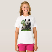 Panda-Beren meisjes t-shirts (Voorkant volledig)