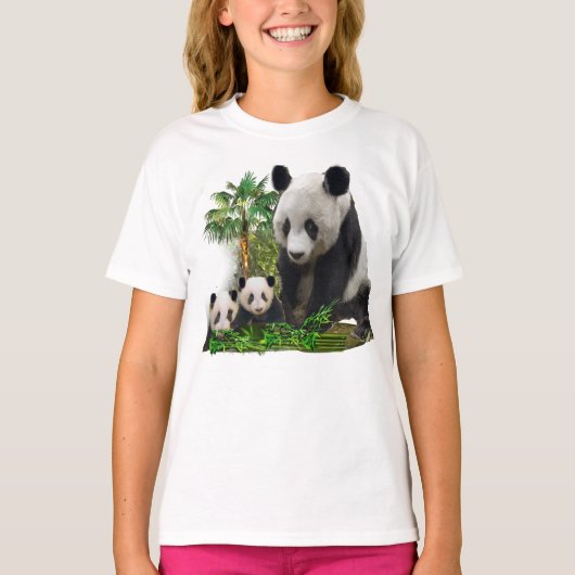 Panda-Beren meisjes t-shirts (Voorkant)
