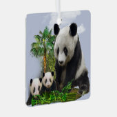 Panda Beren Metalen Ornament (Voorkant Rechts)