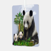 Panda Beren Metalen Ornament (Voorkant links)