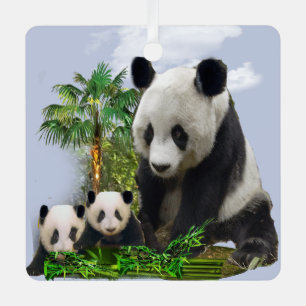 Panda Beren Metalen Ornament