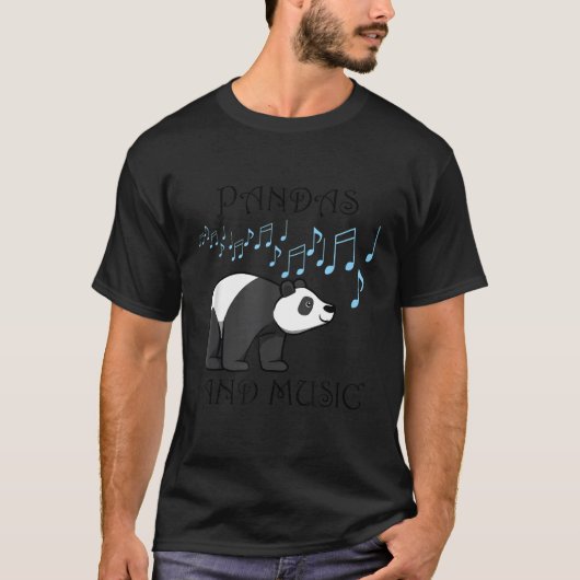 Panda Beren Muzikant Muzieknoten Eucalyptus T-shirt (Voorkant)