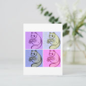 Panda Beren Pop Art Briefkaart (Staand voorkant)