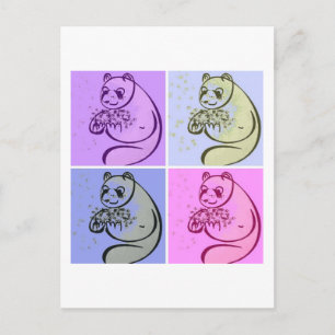 Panda Beren Pop Art Briefkaart