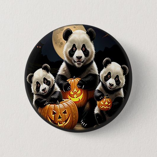 Panda Beren Ronde Button 5,7 Cm (Voorkant)