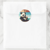 Panda Beren Ronde Sticker (Tas)