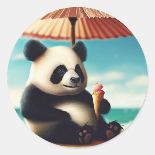 Panda Beren Ronde Sticker (Voorkant)