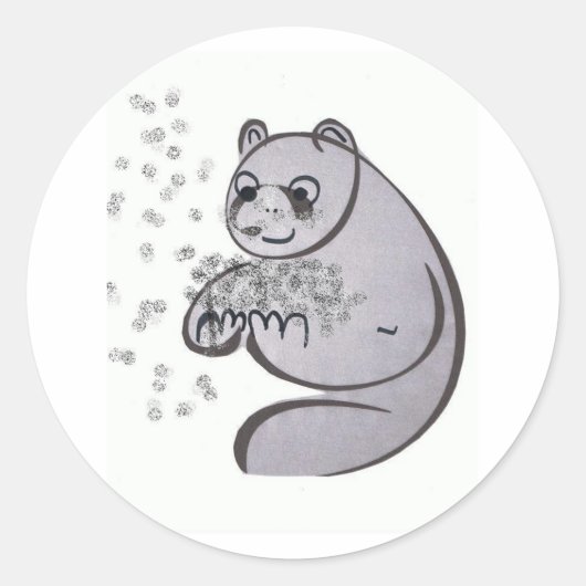 Panda Beren Ronde Sticker (Voorkant)