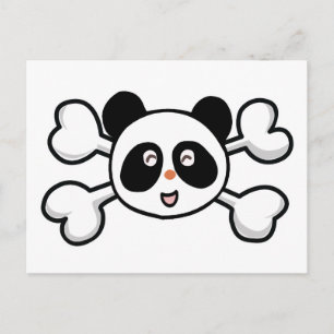 panda beren Schedel en gekruiste botten Briefkaart