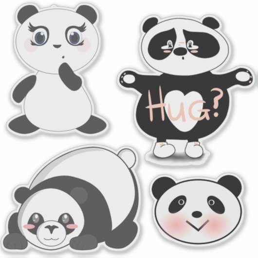 Panda Beren Sticker (Voorkant)