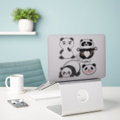 Panda Beren Sticker (Laptop op bureau)