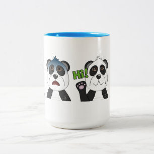 Panda Beren Tweekleurige Koffiemok
