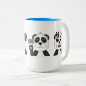 Panda Beren Tweekleurige Koffiemok (Voorkant rechts)