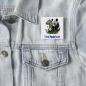 Panda Beren Vierkante Button 5,1 Cm (In situ)