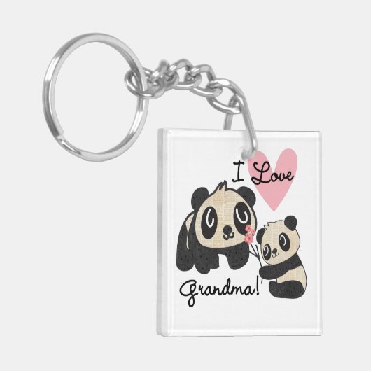 Panda Beren waar ik van hou Sleutelhanger (Voorkant Links)