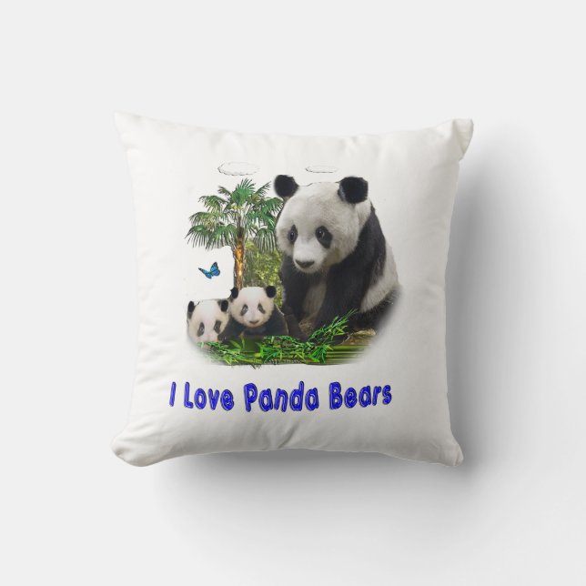 Panda beren werkkussen kussen (Voorkant)