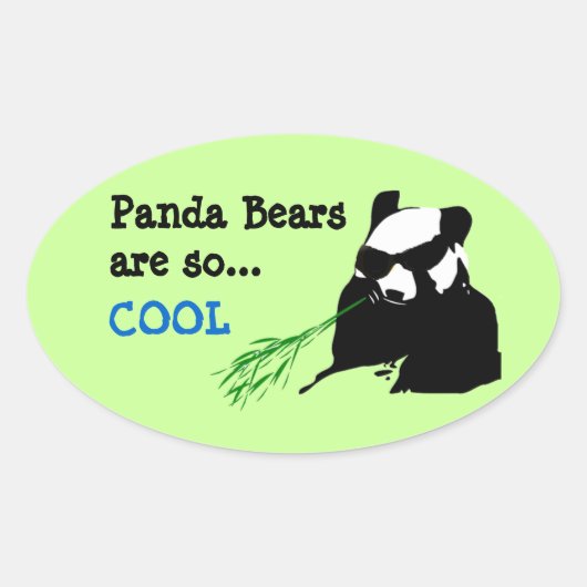 Panda-Beren zijn zo koude luiers Ovale Sticker (Voorkant)