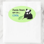 Panda-Beren zijn zo koude luiers Ovale Sticker (Tas)