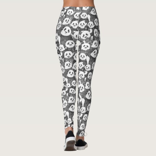 panda beren zwart wit leggings (Achterkant)