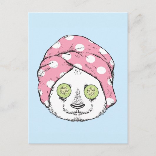 Panda bij de ruimteka briefkaart (Voorkant)