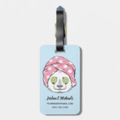 Panda bij de ruimteka | Jouw namen toevoegen Bagagelabel (Achterkant verticaal)