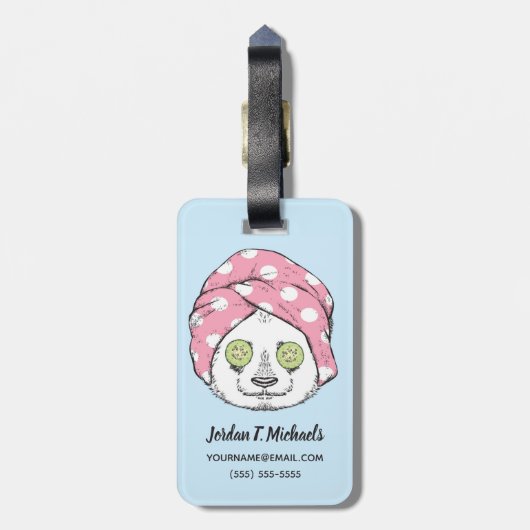 Panda bij de ruimteka | Jouw namen toevoegen Bagagelabel (Achterkant verticaal)