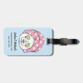 Panda bij de ruimteka | Jouw namen toevoegen Bagagelabel (Achterkant horizontaal)