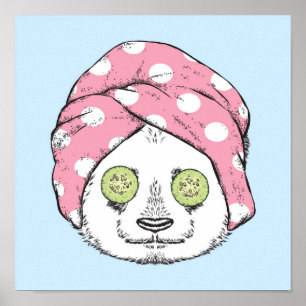 Panda bij de ruimteka poster