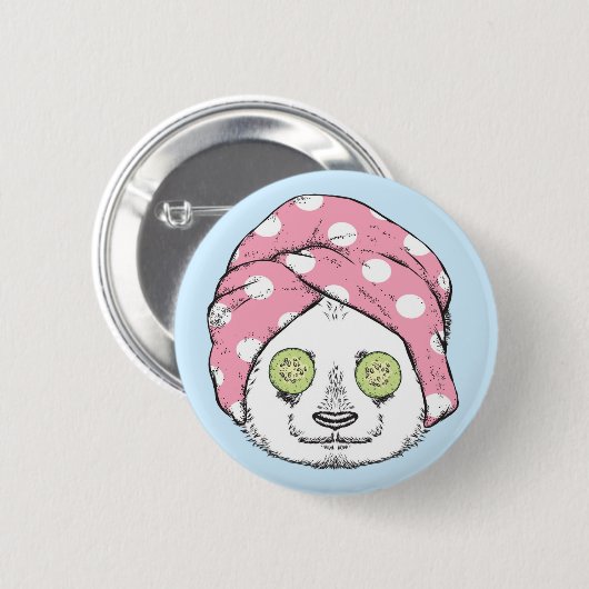 Panda bij de ruimteka ronde button 5,7 cm (Voorkant /achterkant)