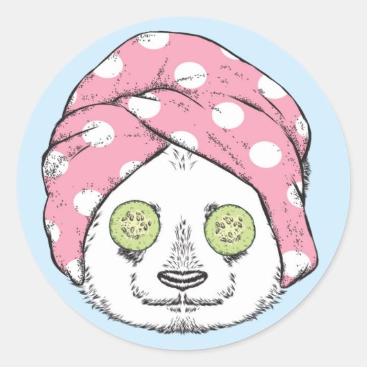 Panda bij de ruimteka ronde sticker (Voorkant)