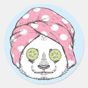 Panda bij de ruimteka ronde sticker