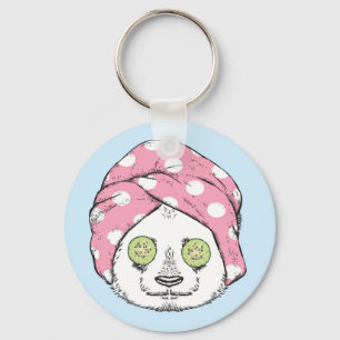 Panda bij de ruimteka sleutelhanger