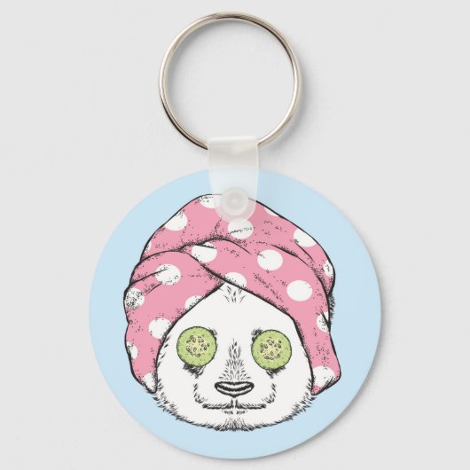 Panda bij de ruimteka sleutelhanger (Voorkant)