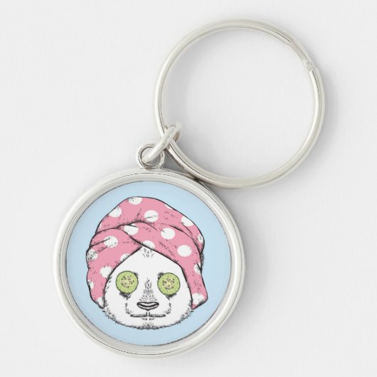 Panda bij de ruimteka sleutelhanger (Voorkant)